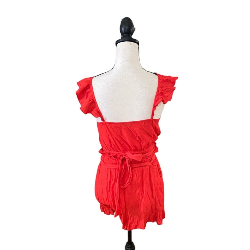 Ruffle Trim Wrap Top and Matching Shorts Set - Picture 2 of 2
